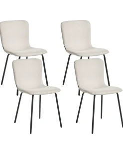 Set di 4 sedie da pranzo CALDWELL Tessuto Beige chiaro