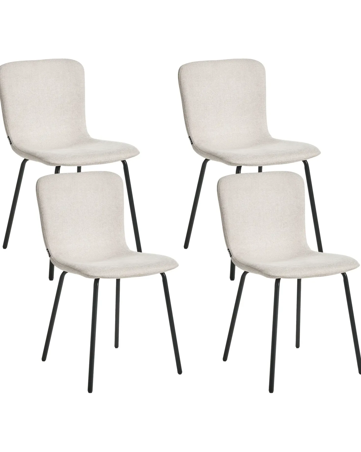 Set di 4 sedie da pranzo CALDWELL Tessuto Beige chiaro