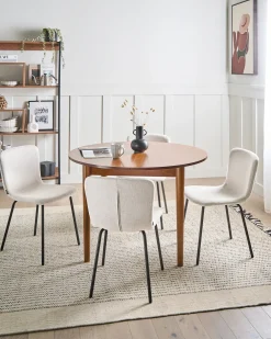 Set di 4 sedie da pranzo CALDWELL Tessuto Beige chiaro