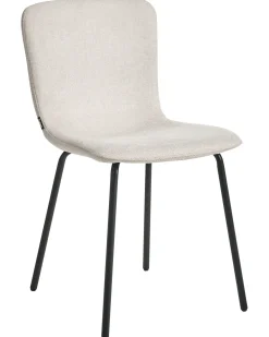 Set di 4 sedie da pranzo CALDWELL Tessuto Beige chiaro