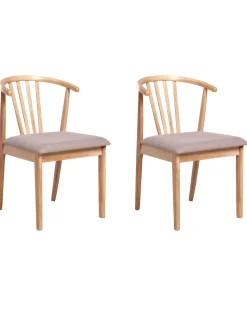 Set di 2 sedie da pranzo CRAIG Legno Marrone chiaro/Tortora