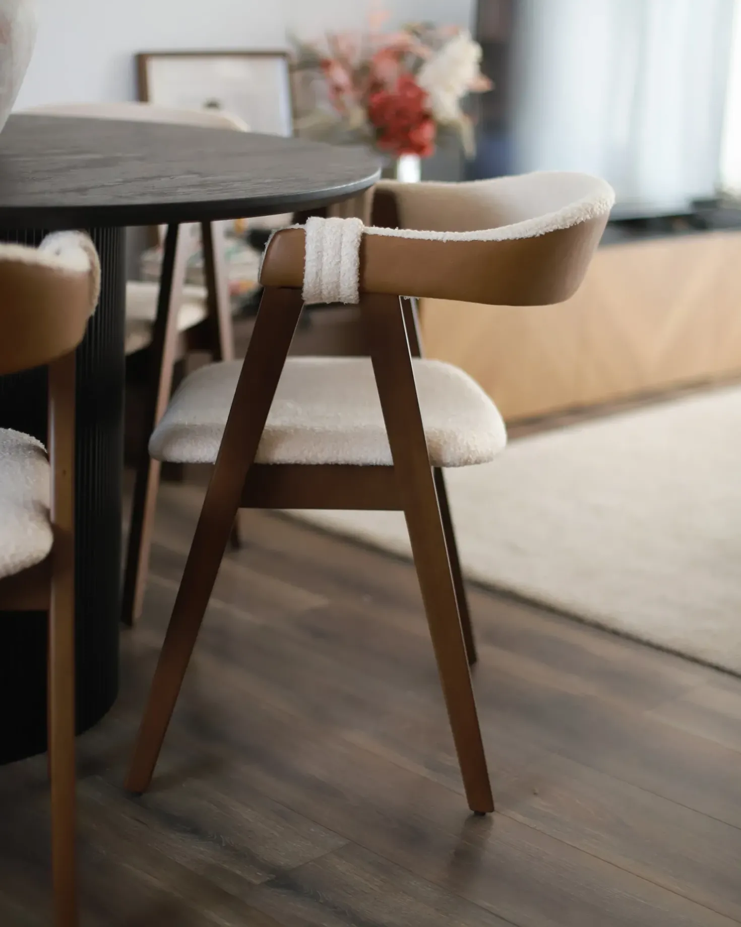 Set di 2 sedie da pranzo DAY Bouclé Marrone scuro/Beige