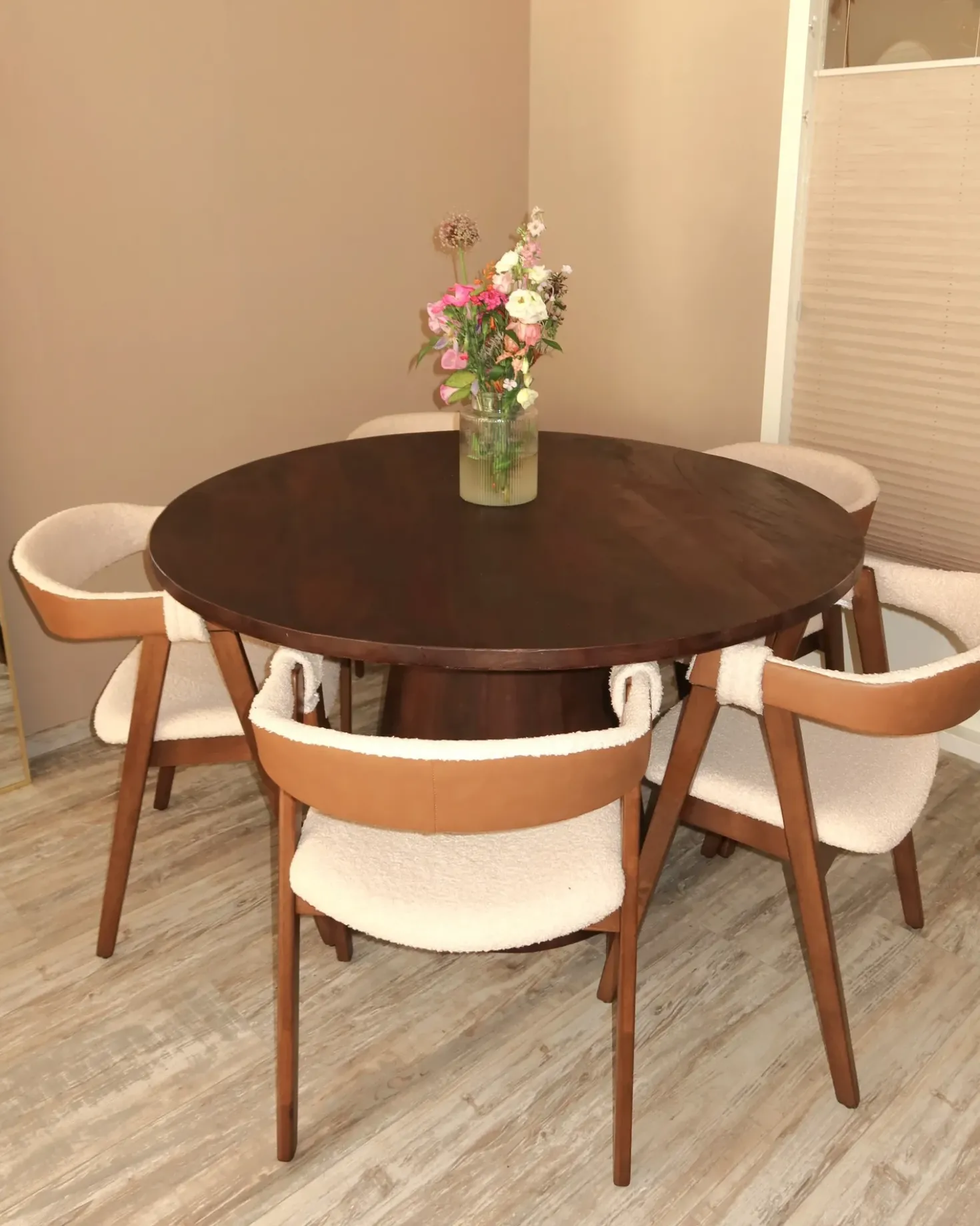 Set di 2 sedie da pranzo DAY Bouclé Marrone scuro/Beige
