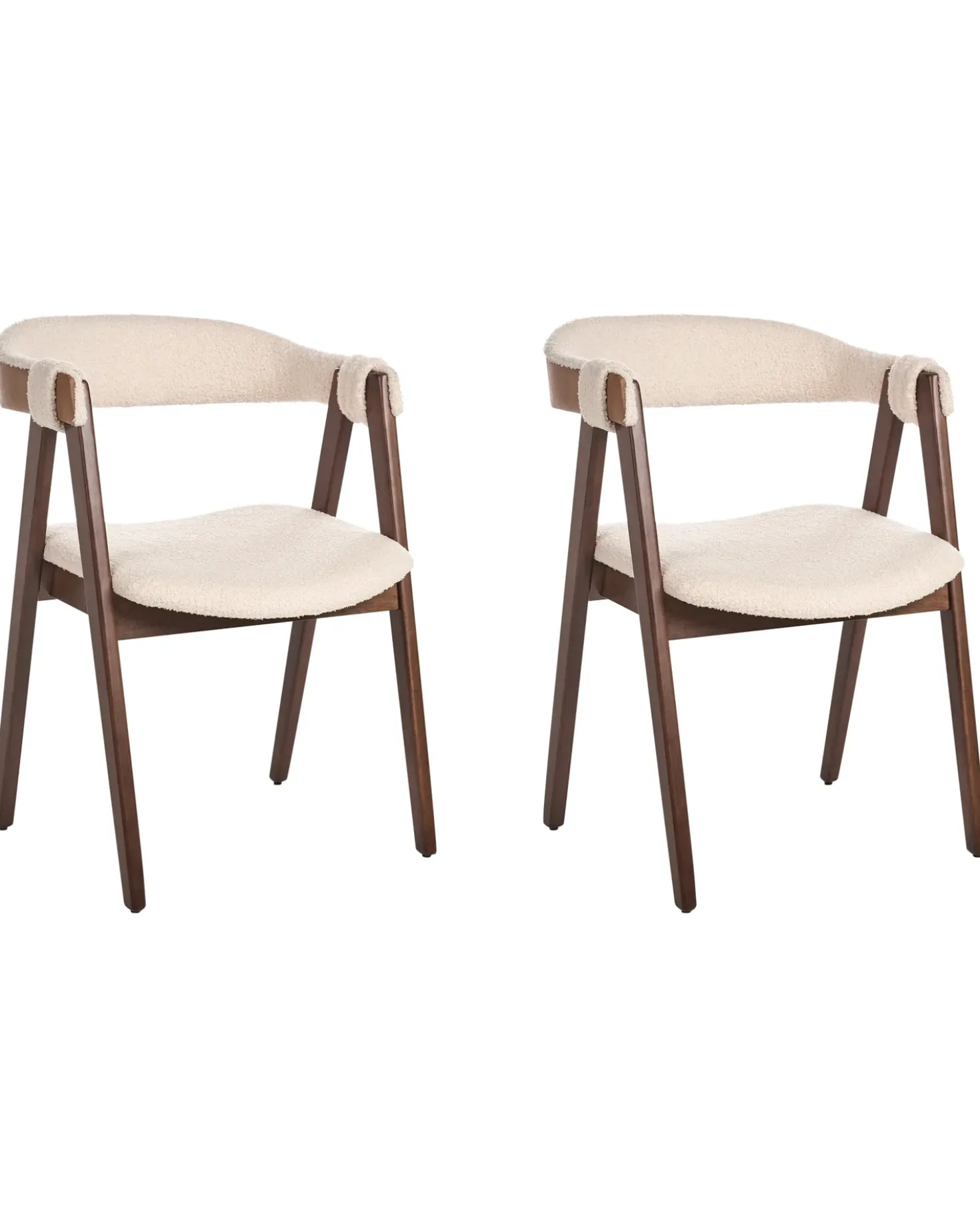 Set di 2 sedie da pranzo DAY Bouclé Marrone scuro/Beige