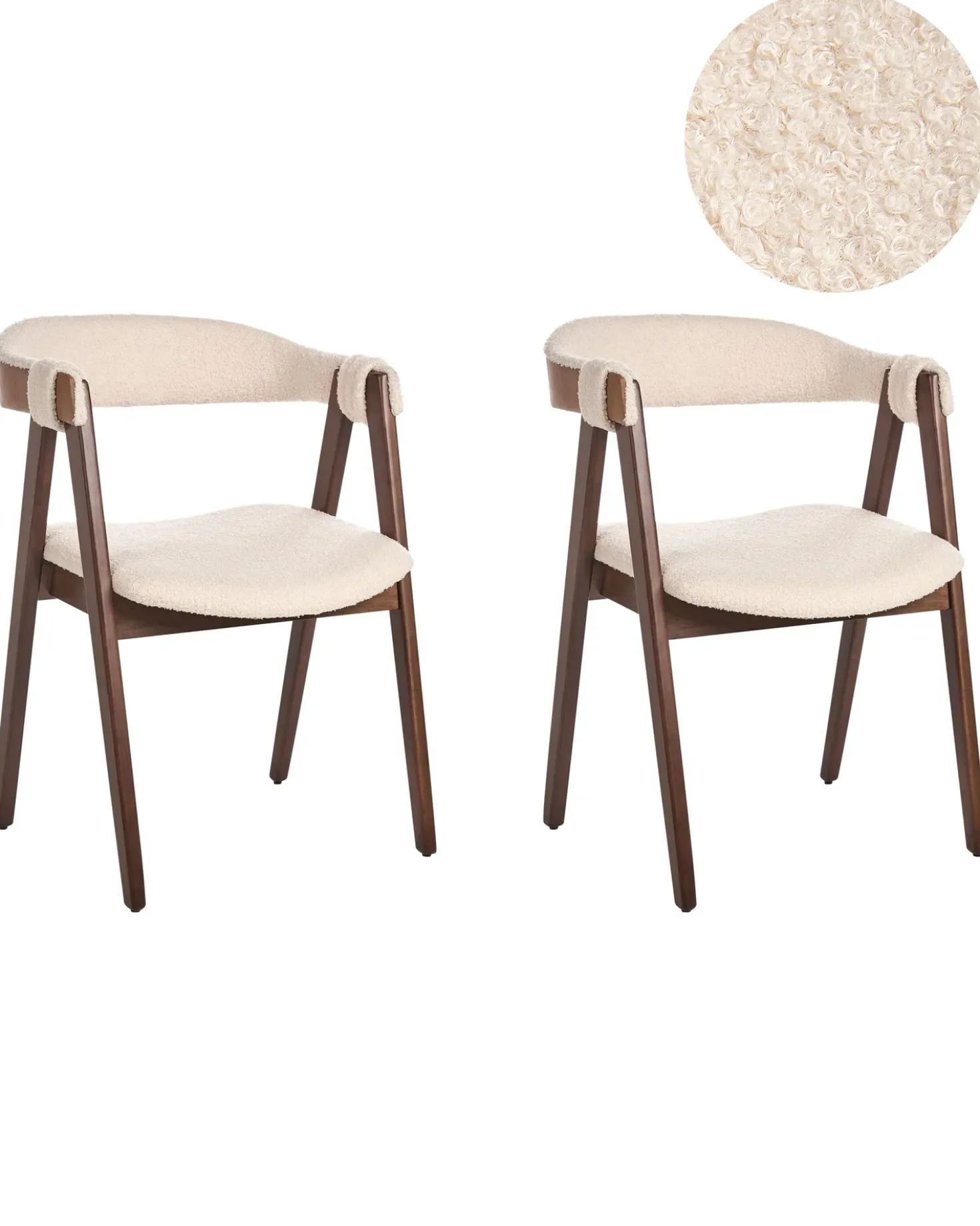 Set di 2 sedie da pranzo DAY Bouclé Marrone scuro/Beige