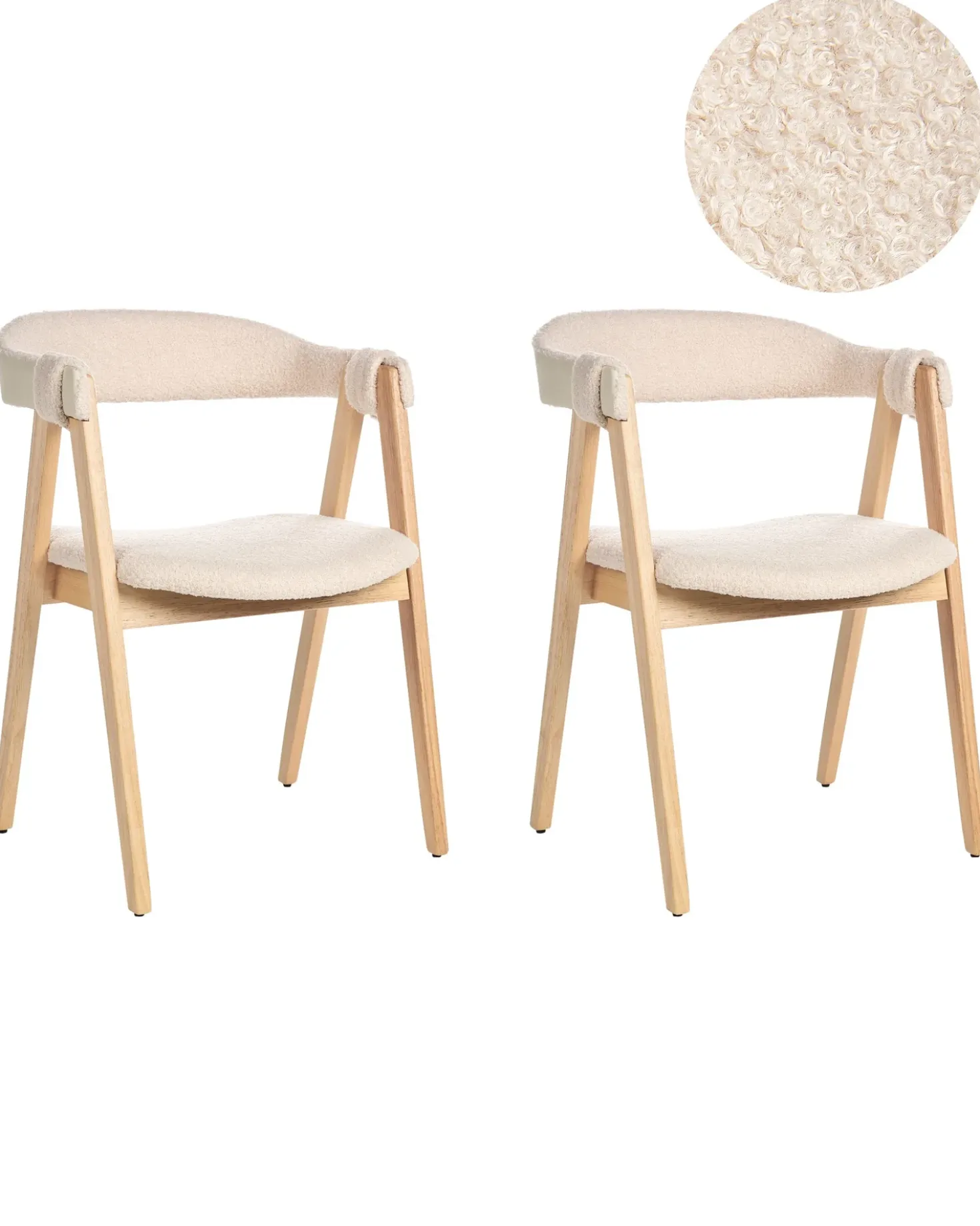 Set di 2 sedie da pranzo DAY Bouclé Marrone chiaro/Beige