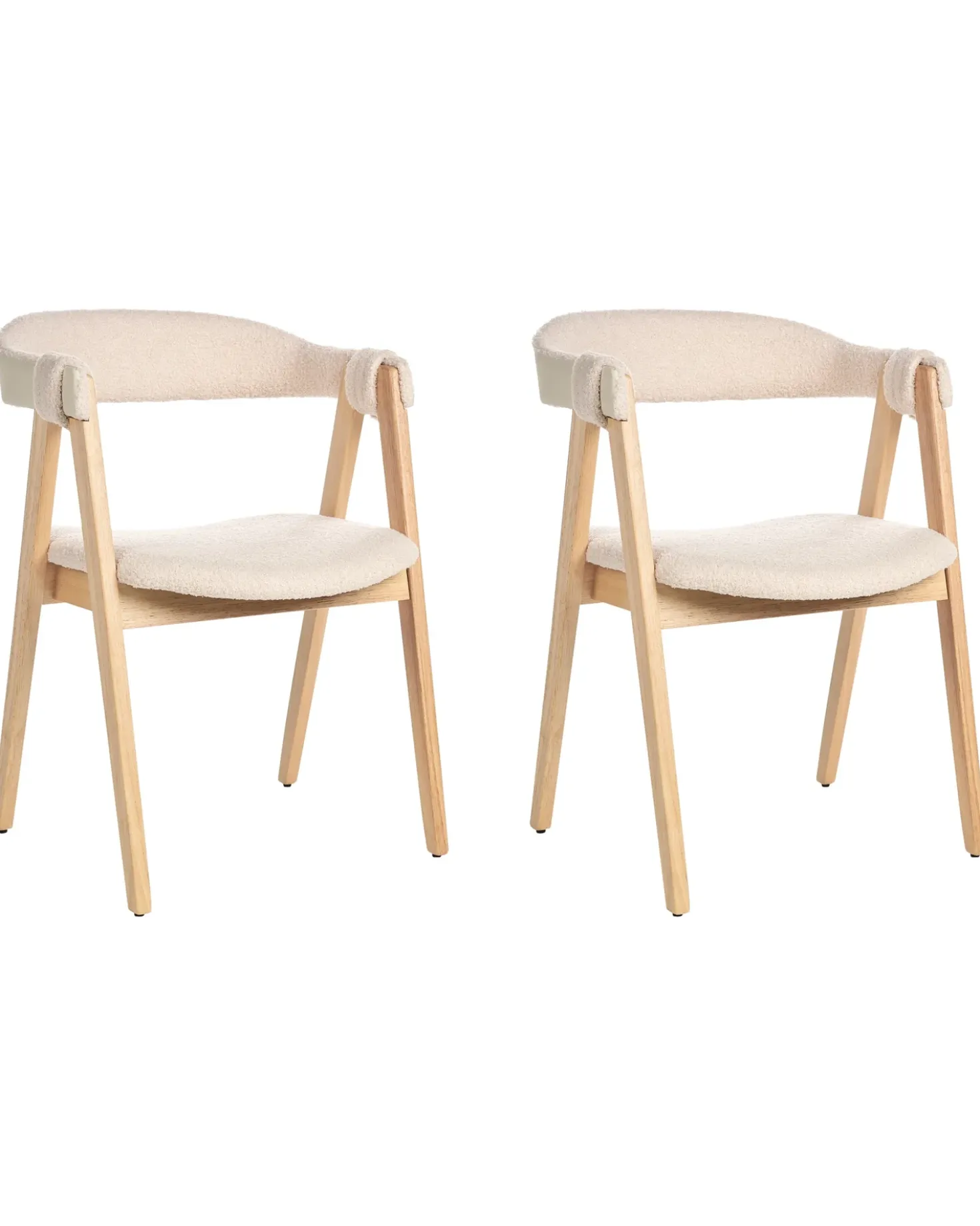 Set di 2 sedie da pranzo DAY Bouclé Marrone chiaro/Beige