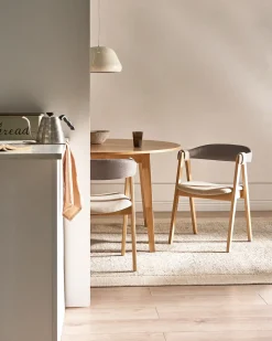 Set di 2 sedie da pranzo DAY Tessuto Marrone chiaro/Tortora