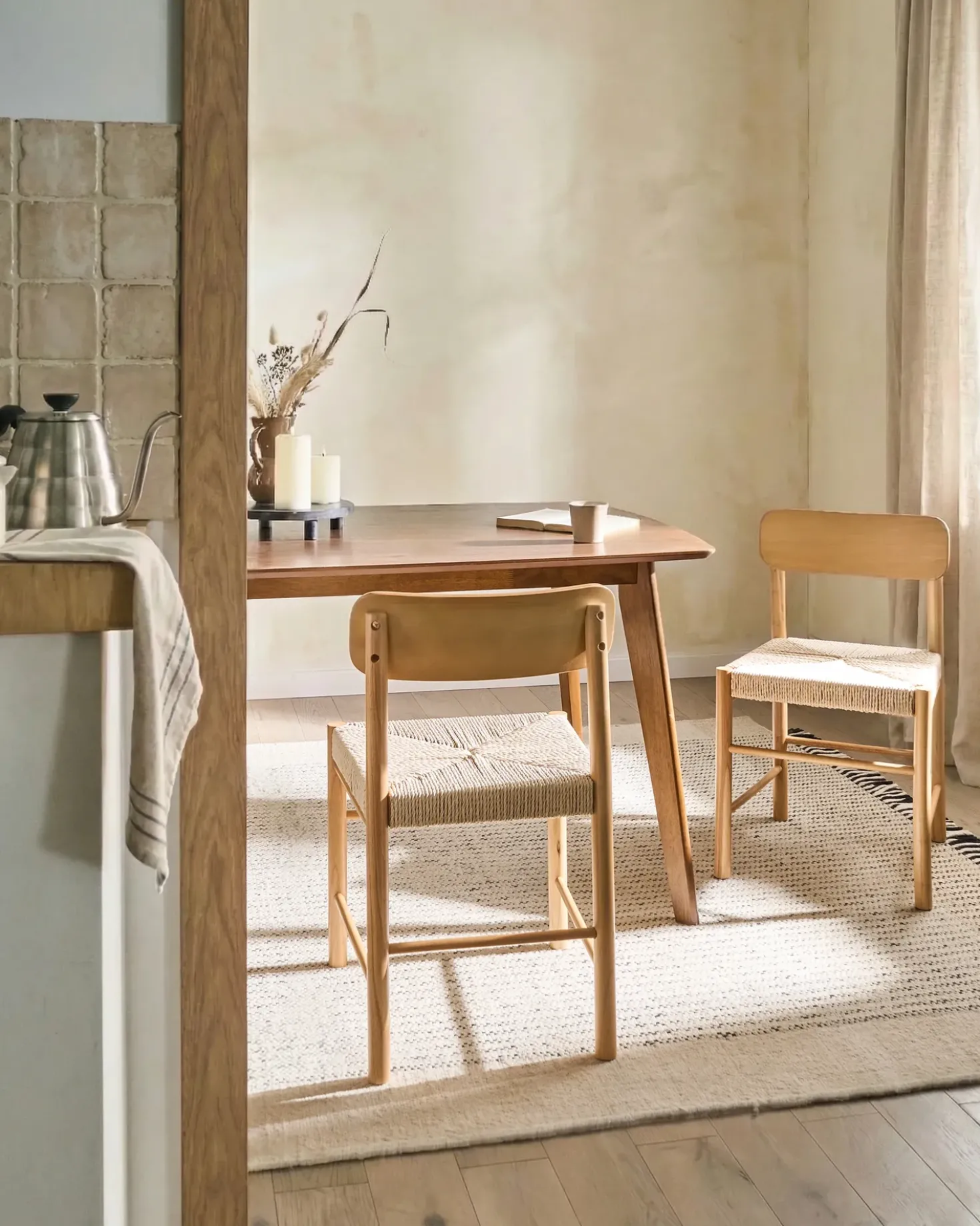 Set di 2 sedie da pranzo DIGNE Legno Marrone chiaro