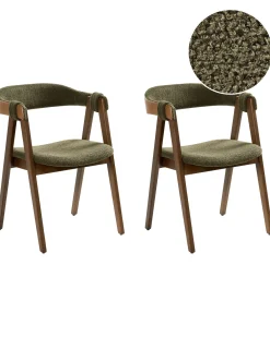 Set di 2 sedie da pranzo DAY Bouclé Marrone scuro/Verde