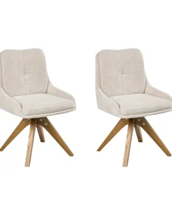 Set di 2 sedie da pranzo DORRIS Tessuto Beige chiaro