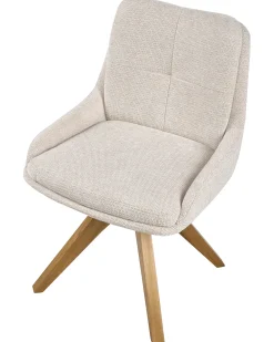 Set di 2 sedie da pranzo DORRIS Tessuto Beige chiaro