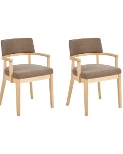 Set di 2 sedie da pranzo DALBO Bouclé Marrone chiaro/Tortora