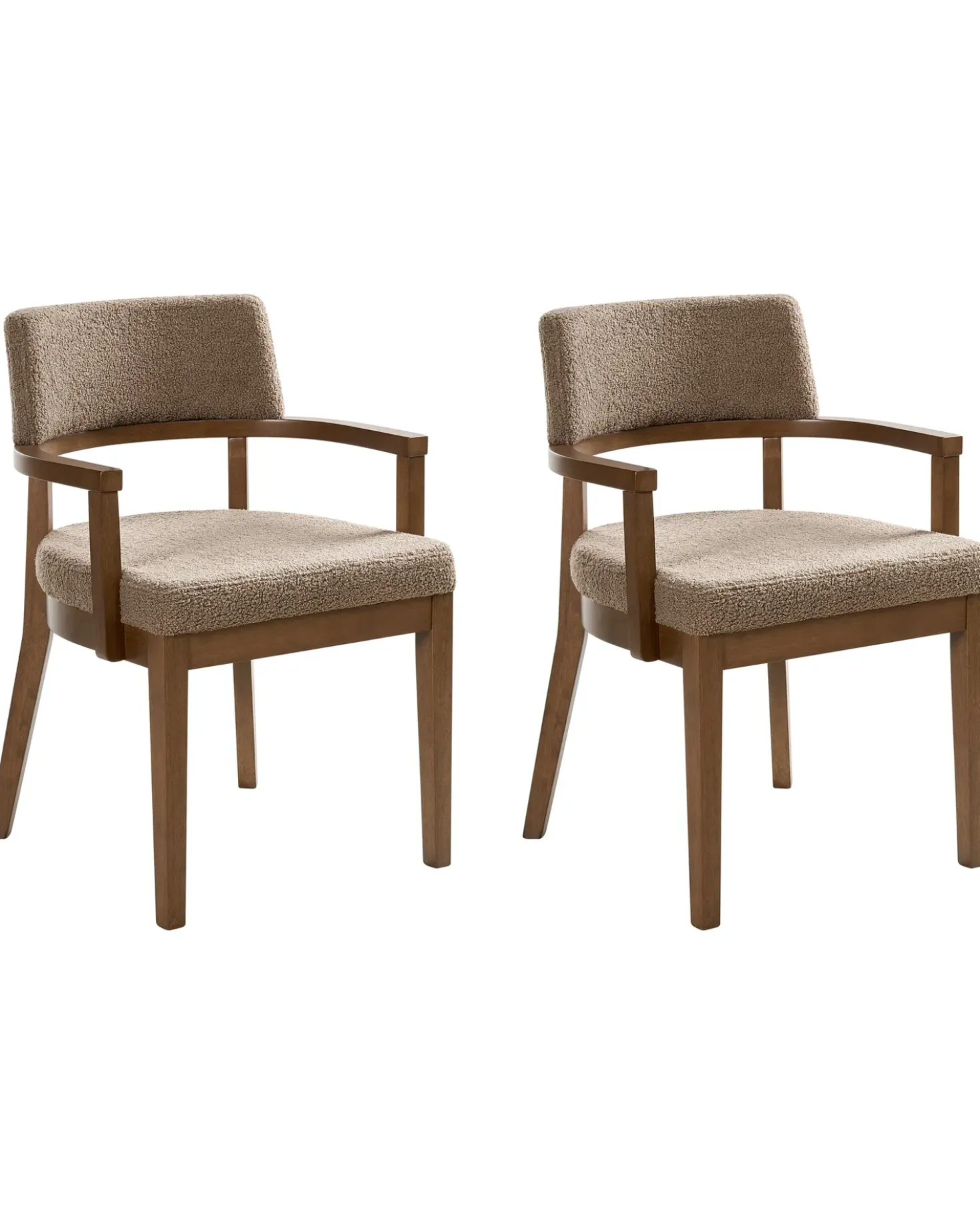 Set di 2 sedie da pranzo DALBO Bouclé Marrone/Tortora