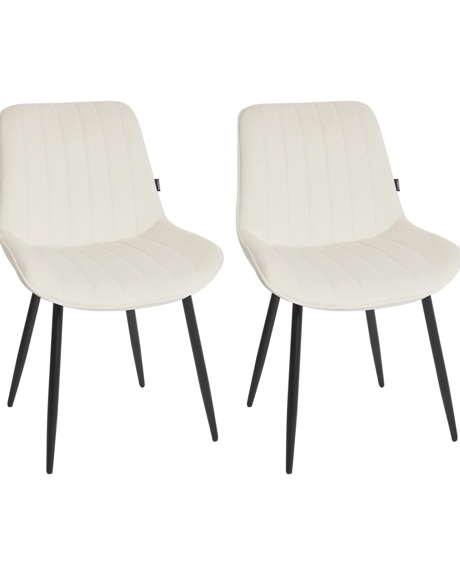 Set di 2 sedie da pranzo DUBROVNIK Velluto Beige chiaro
