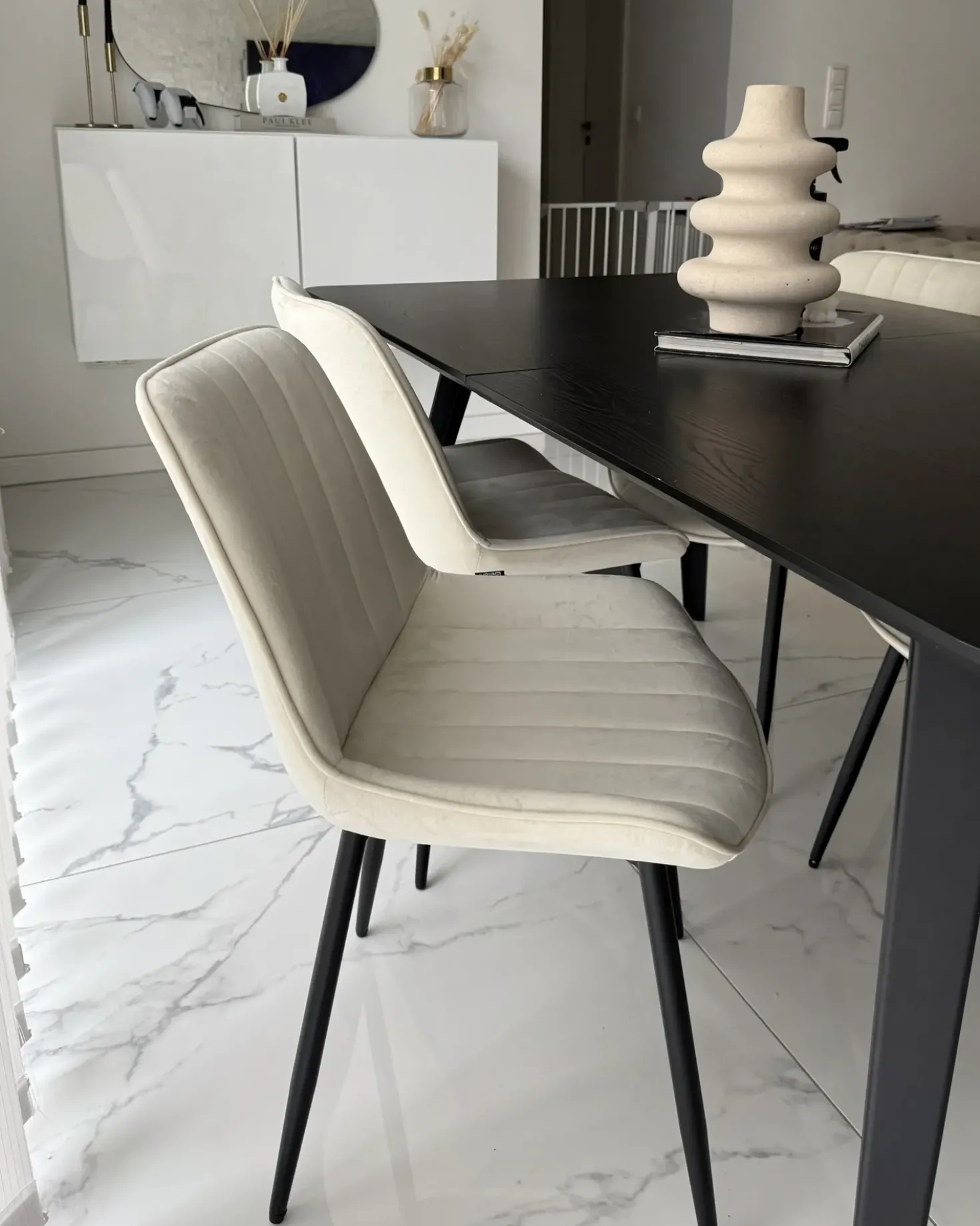 Set di 2 sedie da pranzo DUBROVNIK Velluto Beige chiaro
