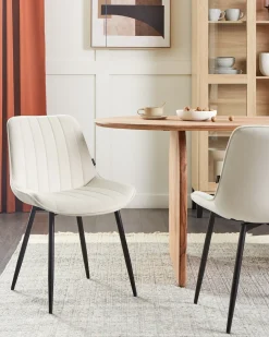 Set di 2 sedie da pranzo DUBROVNIK Velluto Beige chiaro