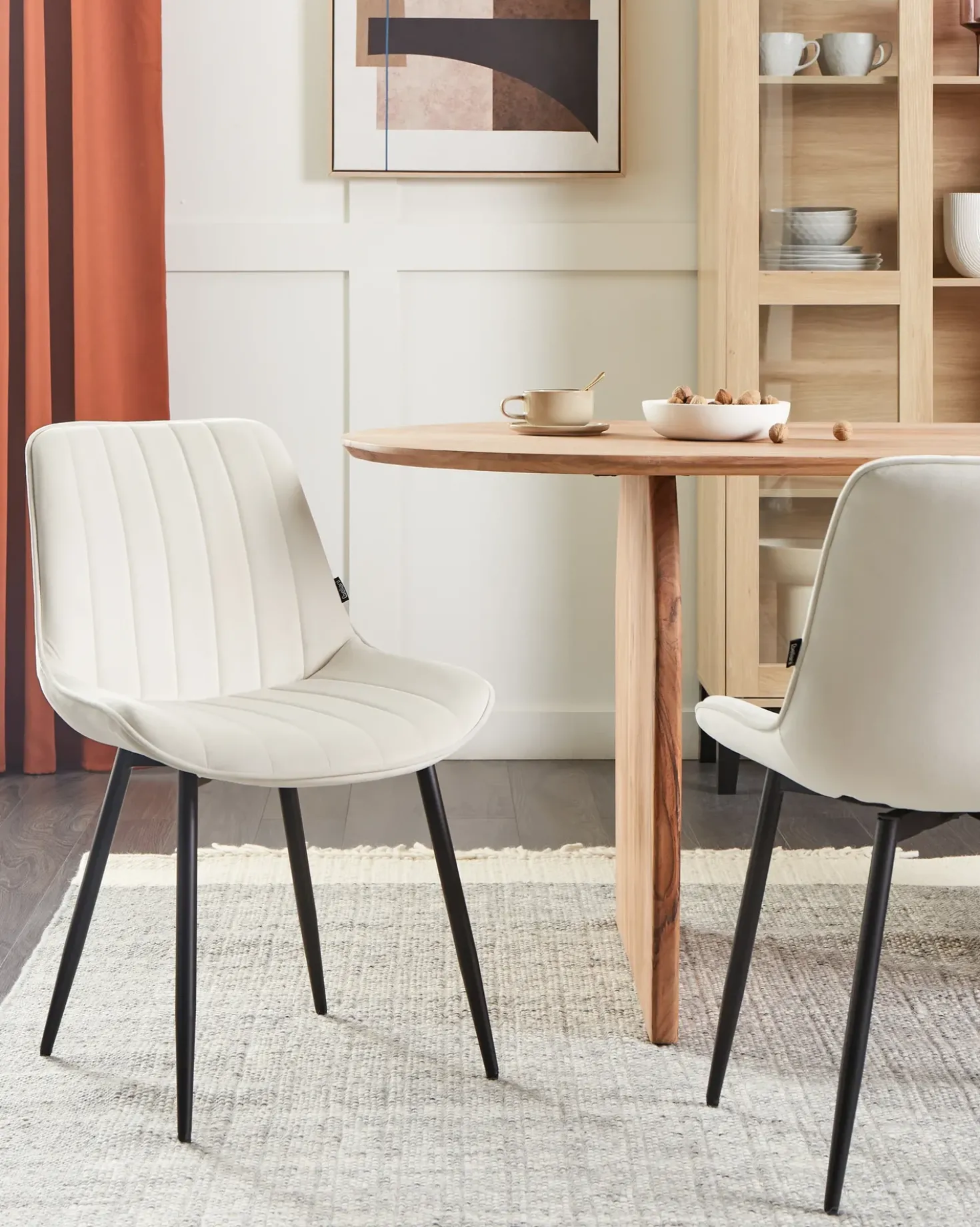 Set di 2 sedie da pranzo DUBROVNIK Velluto Beige chiaro