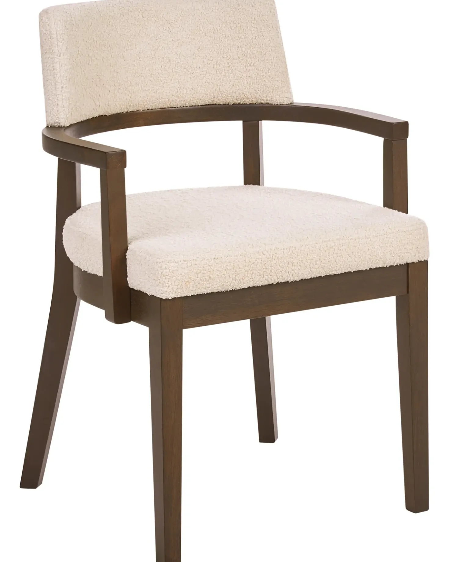 Set di 2 sedie da pranzo DALBO Bouclé Marrone scuro/Bianco sporco