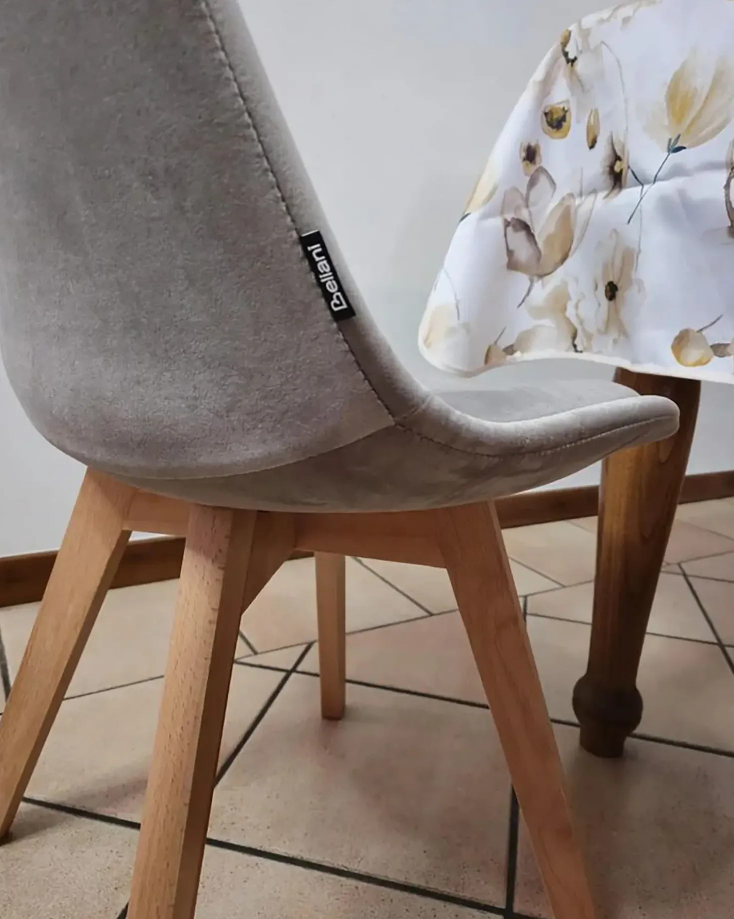 Set di 2 sedie da pranzo DAKOTA II Velluto Tortora