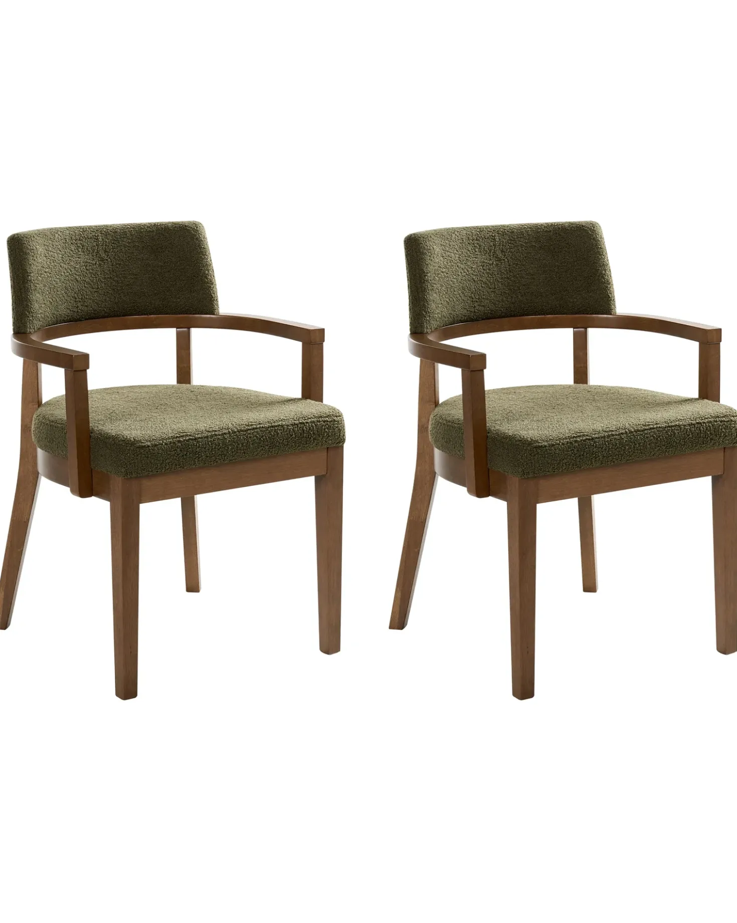 Set di 2 sedie da pranzo DALBO Bouclé Marrone/Verde