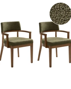 Set di 2 sedie da pranzo DALBO Bouclé Marrone/Verde