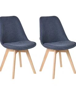 Set di 2 sedie da pranzo DAKOTA II Tessuto Blu scuro