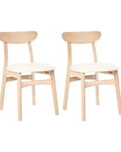 Set di 2 sedie da pranzo DOYLE Legno Marrone chiaro/Beige chiaro