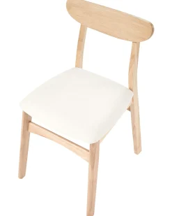 Set di 2 sedie da pranzo DOYLE Legno Marrone chiaro/Beige chiaro