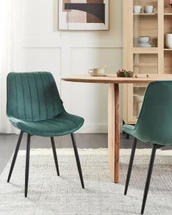 Set di 2 sedie da pranzo DUBROVNIK Velluto Verde smeraldo