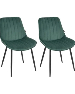 Set di 2 sedie da pranzo DUBROVNIK Velluto Verde smeraldo