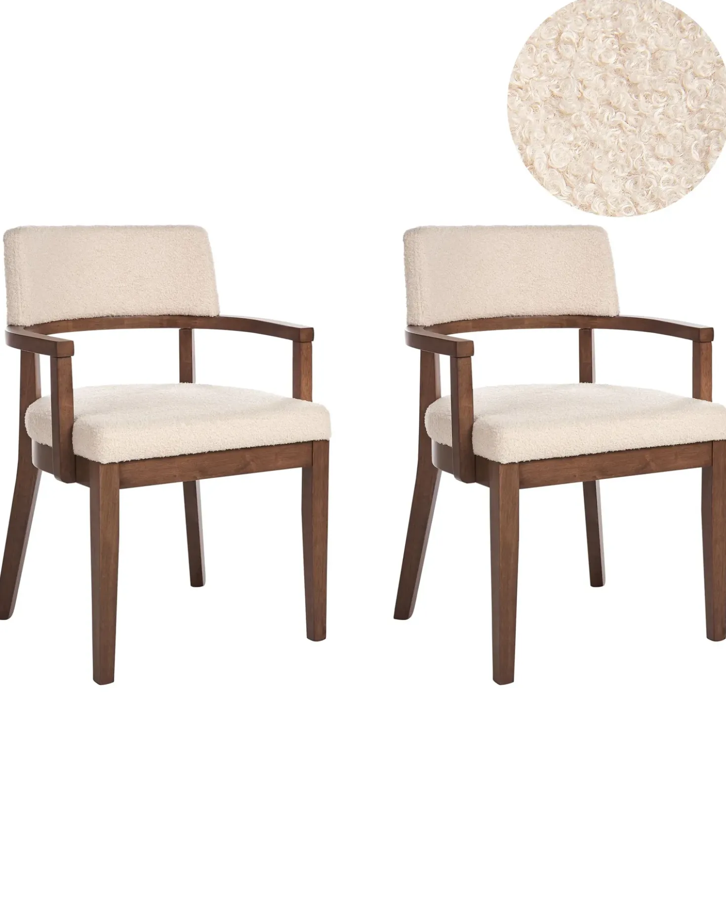 Set di 2 sedie da pranzo DALBO Bouclé Marrone/Beige chiaro