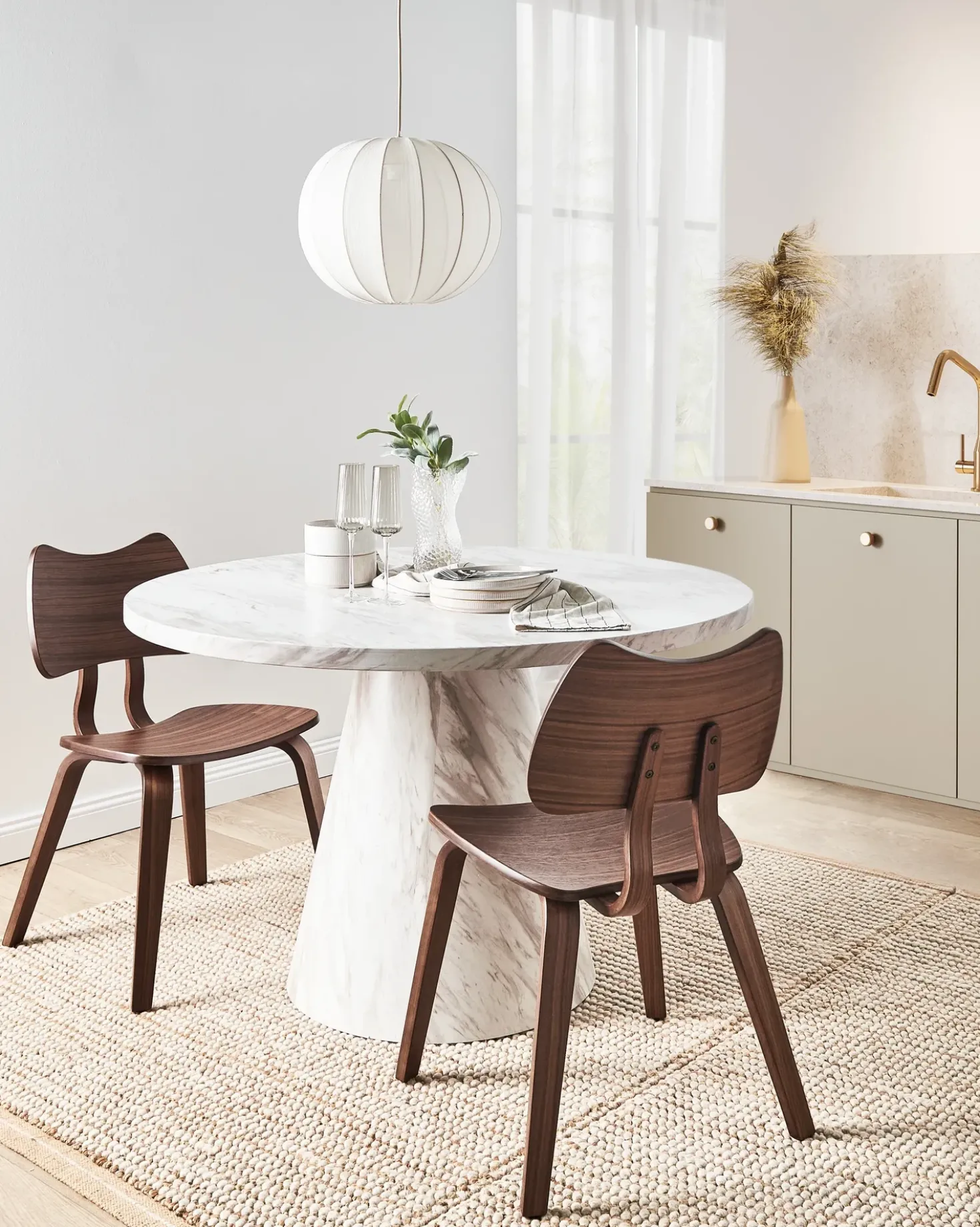 Set di 2 sedie da pranzo DIANA Legno Marrone