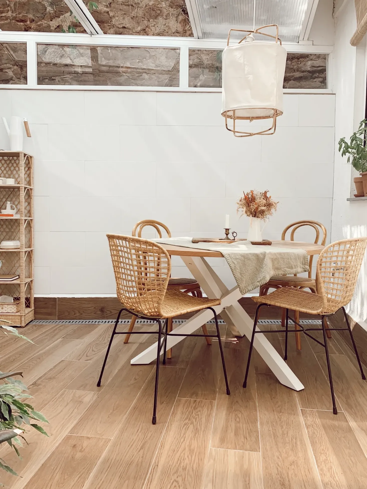 Set di 2 sedie da pranzo ELFROS Rattan Naturale