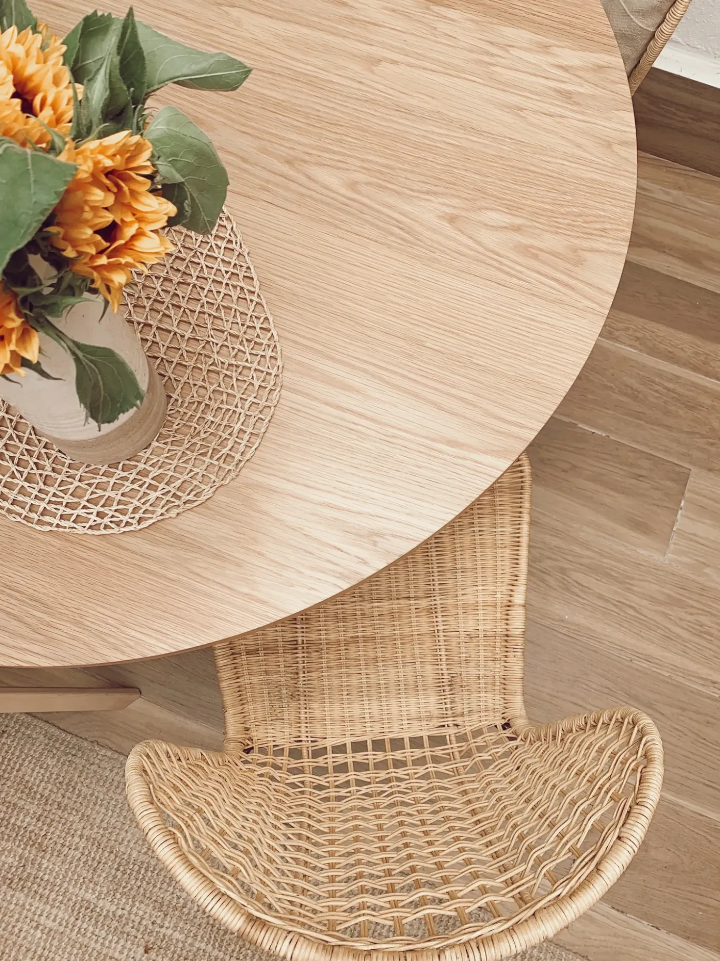 Set di 2 sedie da pranzo ELFROS Rattan Naturale