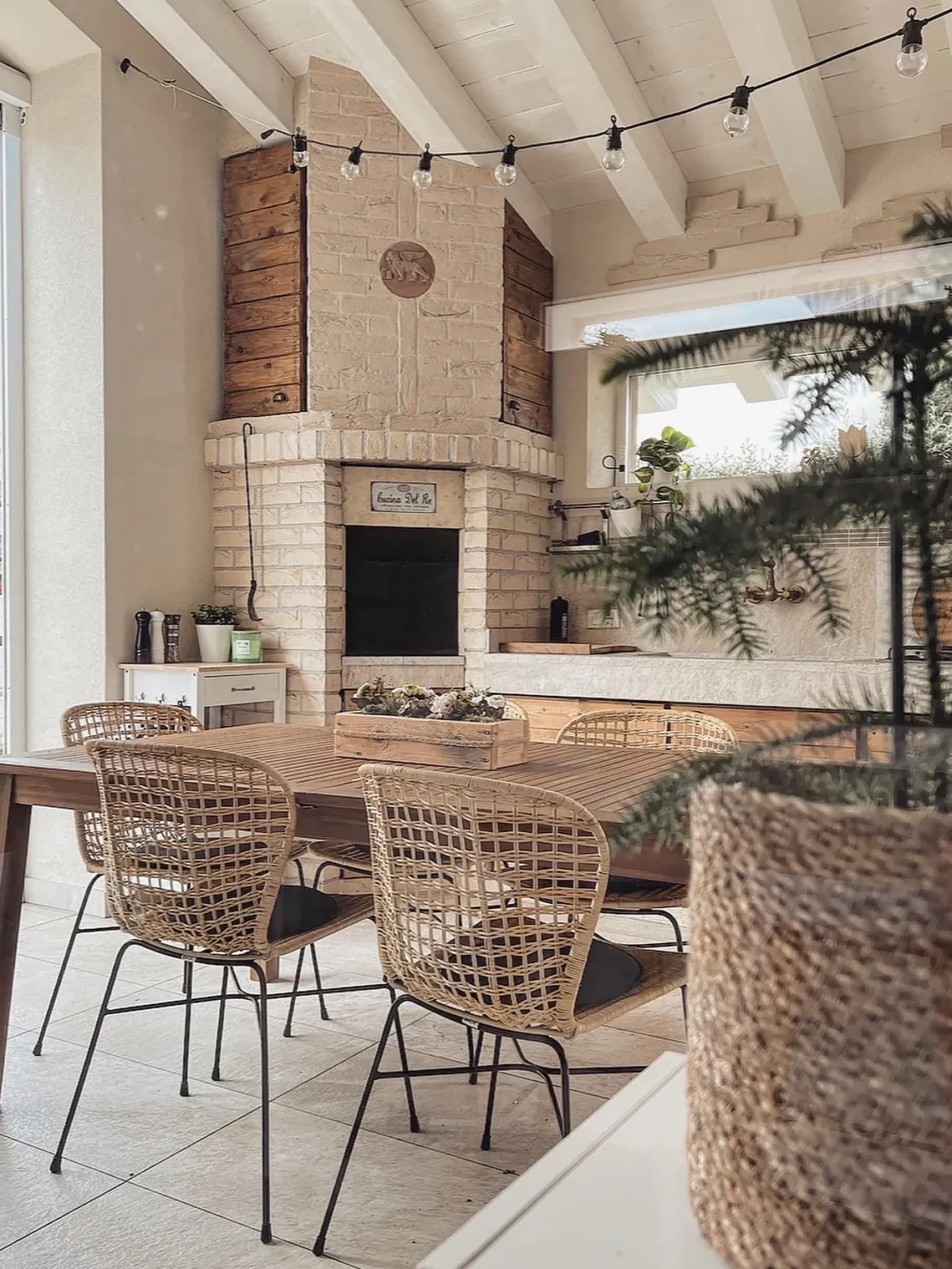 Set di 2 sedie da pranzo ELFROS Rattan Naturale