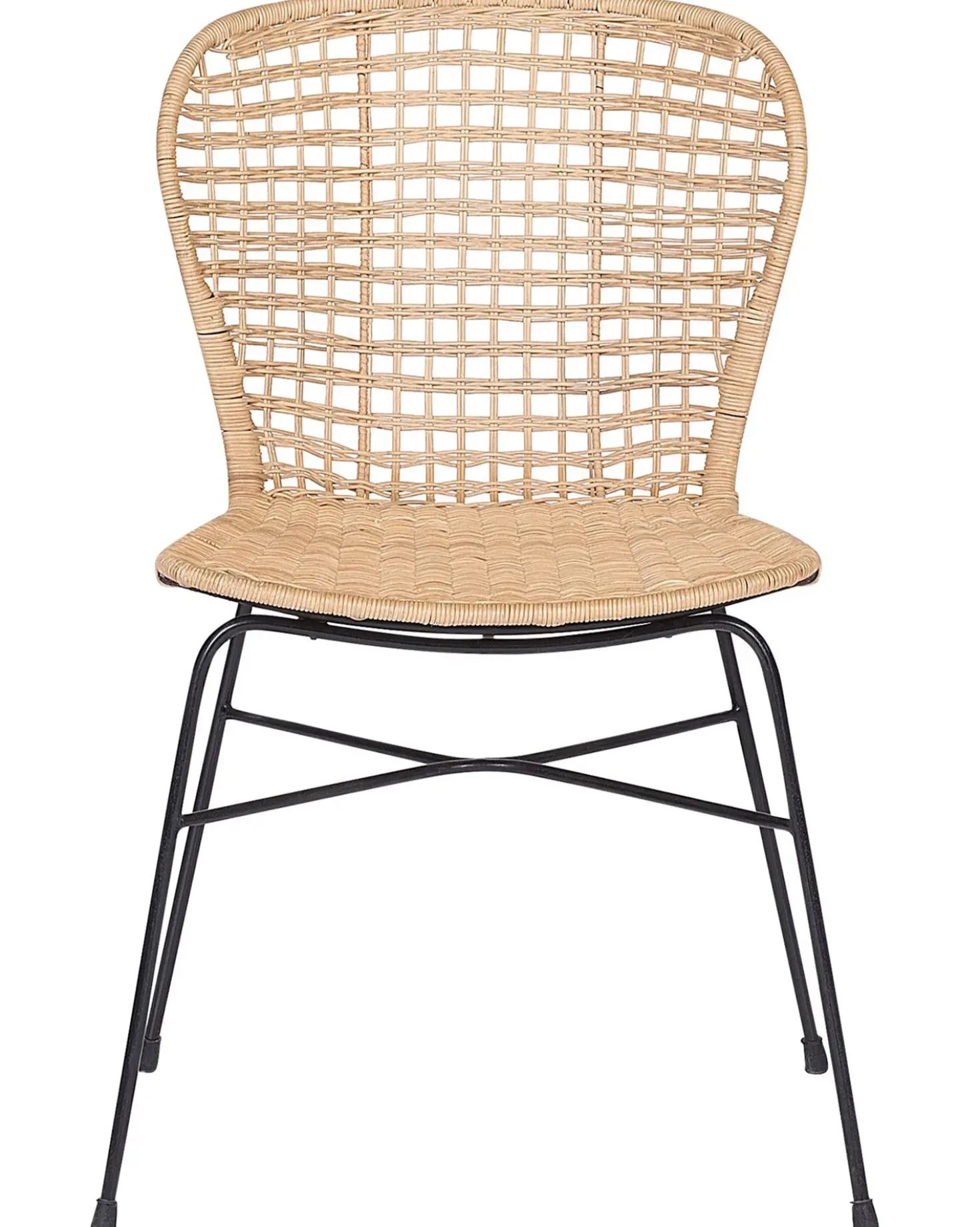 Set di 2 sedie da pranzo ELFROS Rattan Naturale