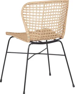 Set di 2 sedie da pranzo ELFROS Rattan Naturale