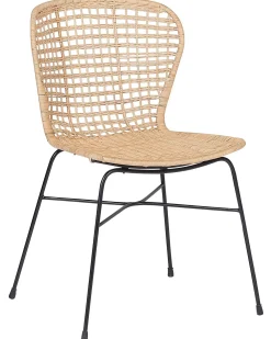 Set di 2 sedie da pranzo ELFROS Rattan Naturale