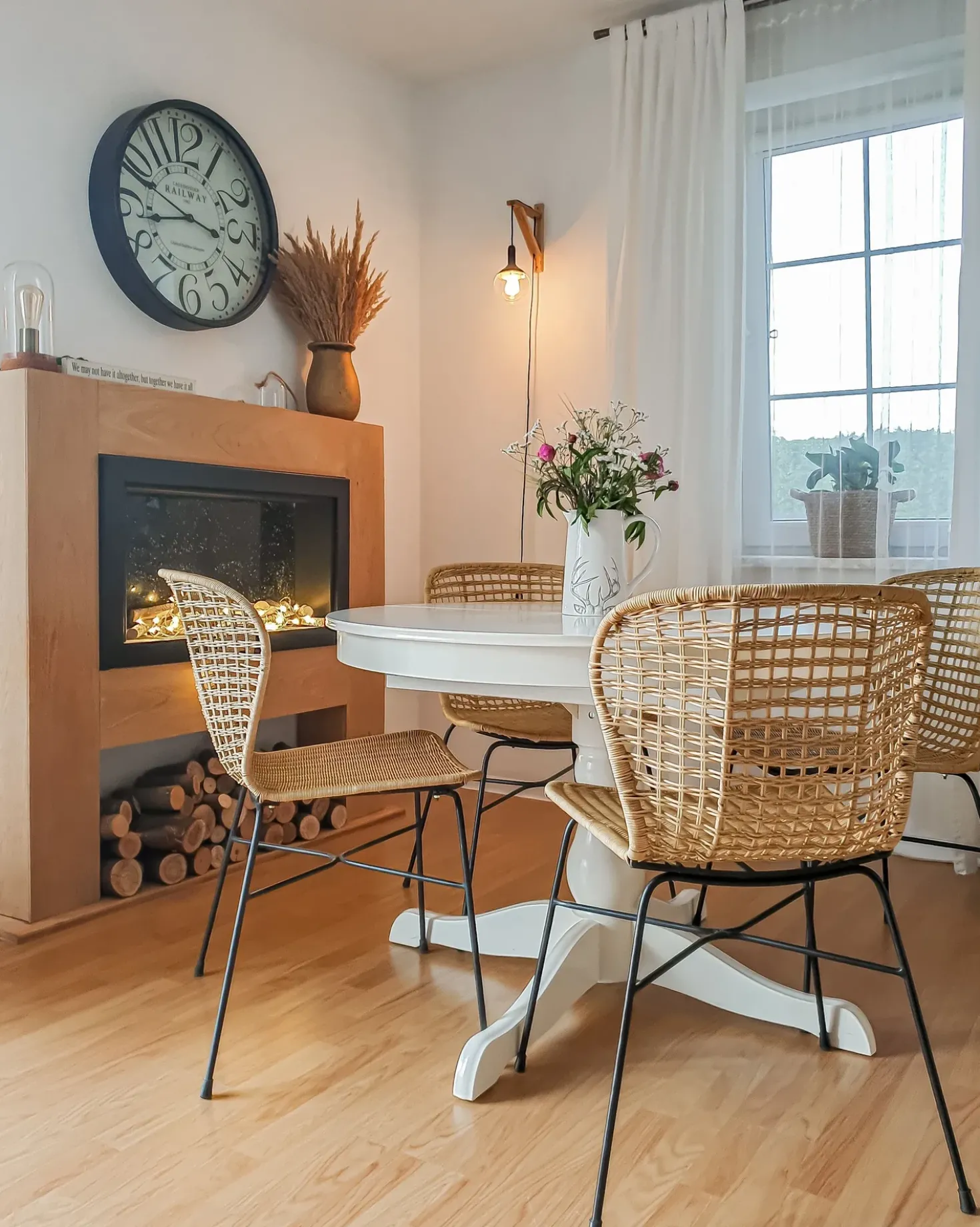Set di 2 sedie da pranzo ELFROS Rattan Naturale