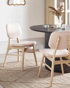 Set di 2 sedie da pranzo ELAINE Bouclé Marrone chiaro/Beige