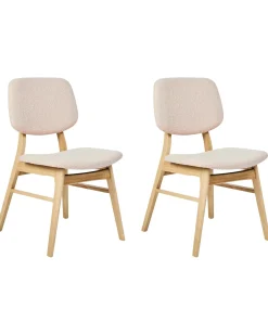 Set di 2 sedie da pranzo ELAINE Bouclé Marrone chiaro/Beige