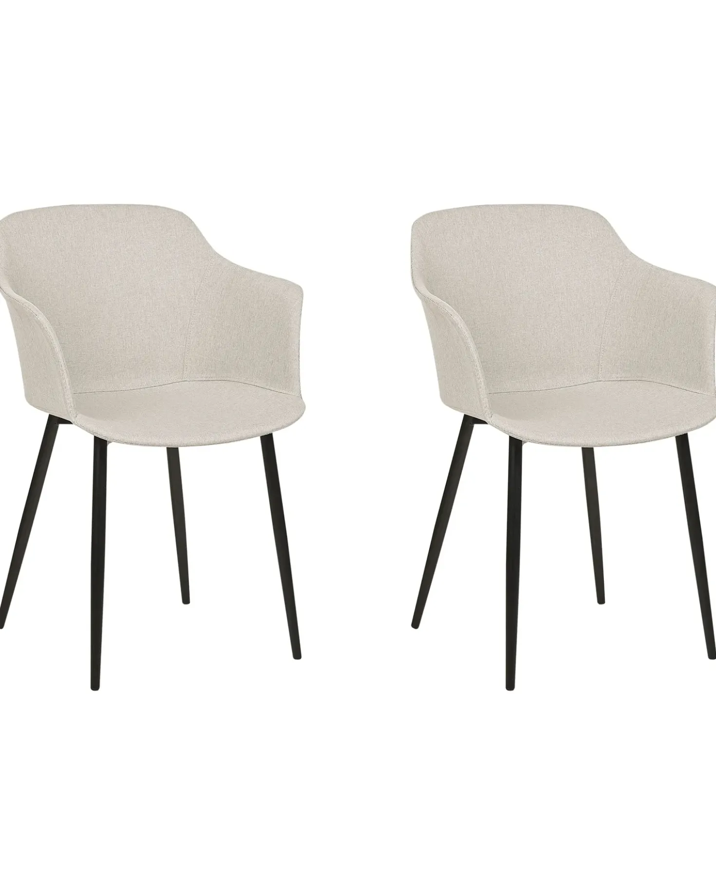 Set di 2 sedie da pranzo ELIM Tessuto Beige chiaro