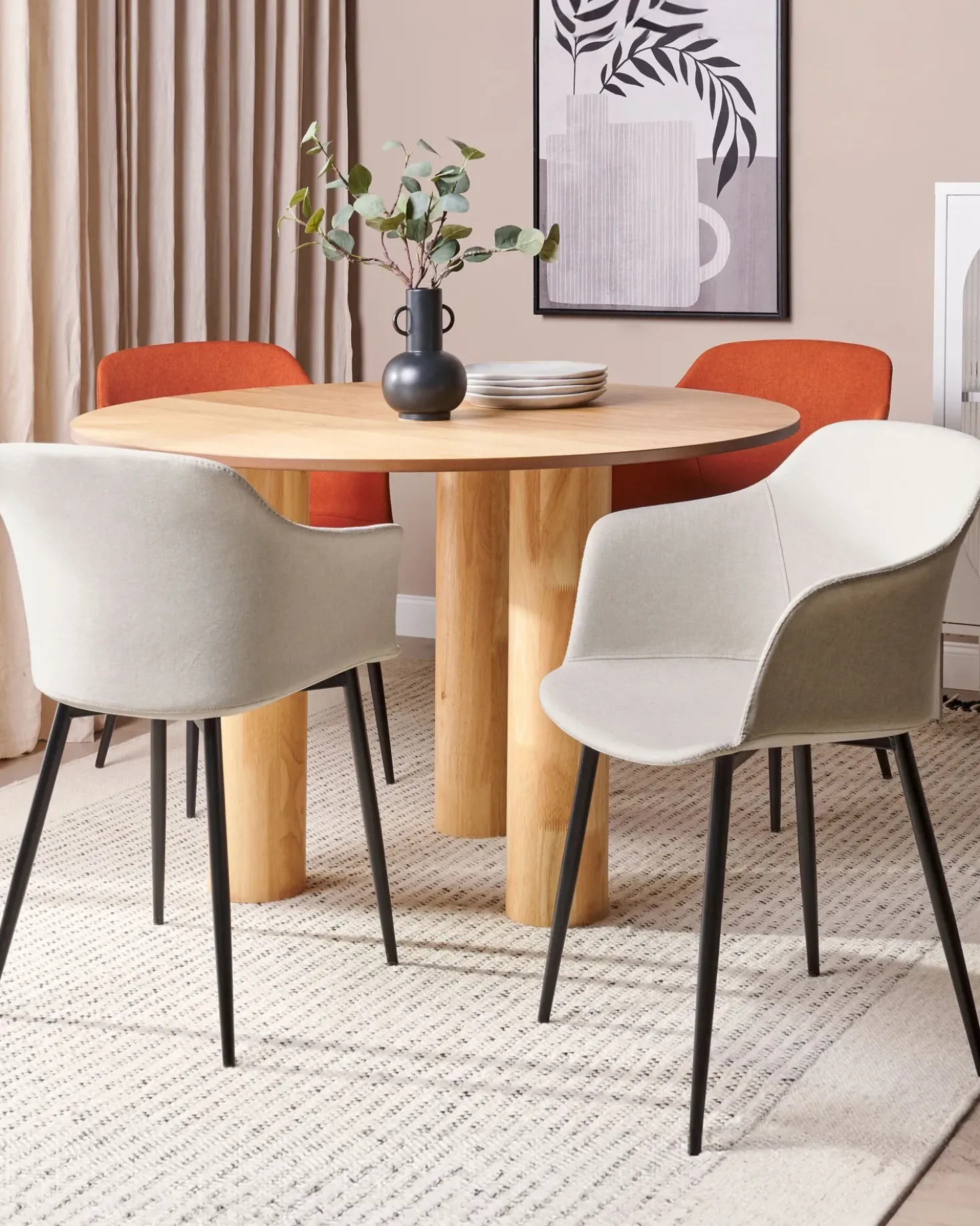 Set di 2 sedie da pranzo ELIM Tessuto Beige chiaro