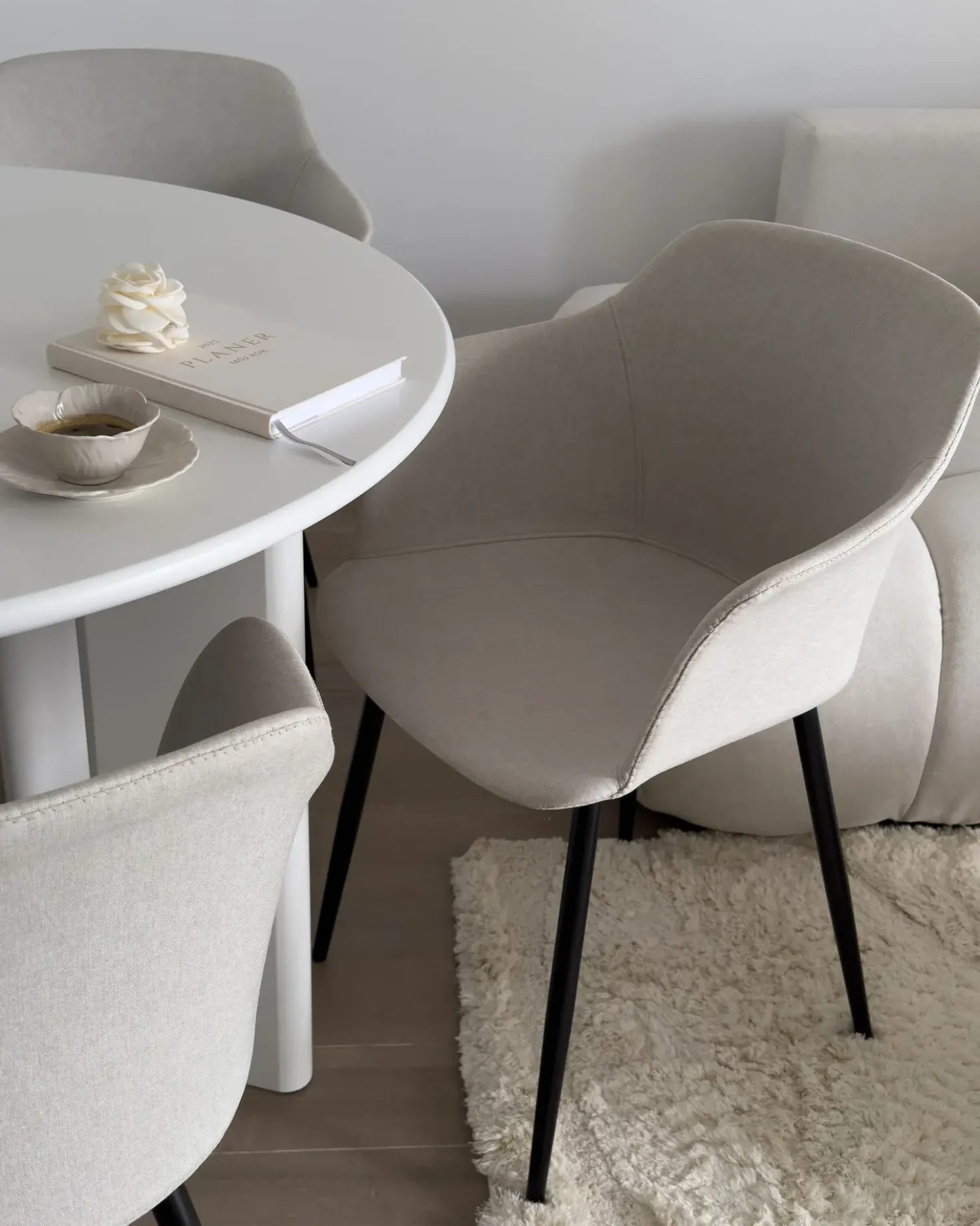 Set di 2 sedie da pranzo ELIM Tessuto Beige chiaro