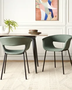 Set di 2 sedie da pranzo ELMA Tessuto Verde scuro