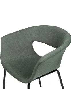 Set di 2 sedie da pranzo ELMA Tessuto Verde scuro