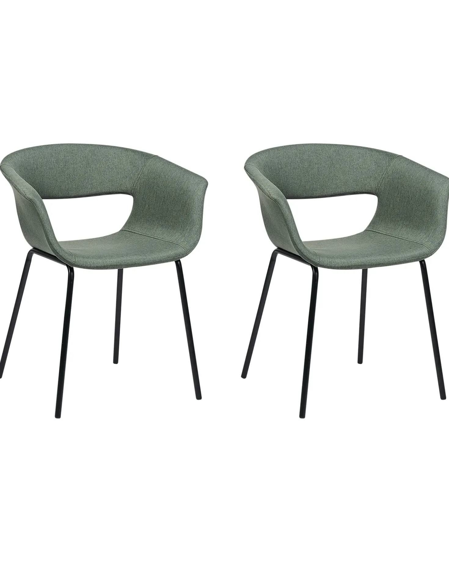 Set di 2 sedie da pranzo ELMA Tessuto Verde scuro
