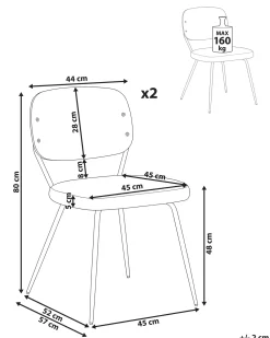 Set di 2 sedie da pranzo EILEEN Bianco sporco