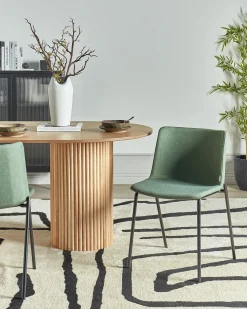 Set di 2 sedie da pranzo ESBON Tessuto Verde scuro